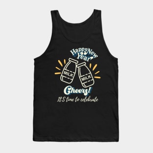 Happy New Year 2023, It's time for Celebration, Milk, Cheers Tank Top